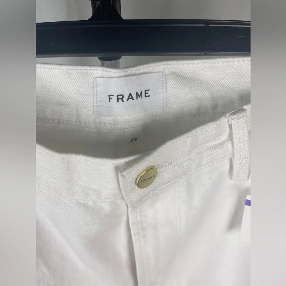 Frame Le Garcon Mid-Rise Distressed White Boyfriend Jeans Size 29 (US-8) NWT - Picture 10 of 15